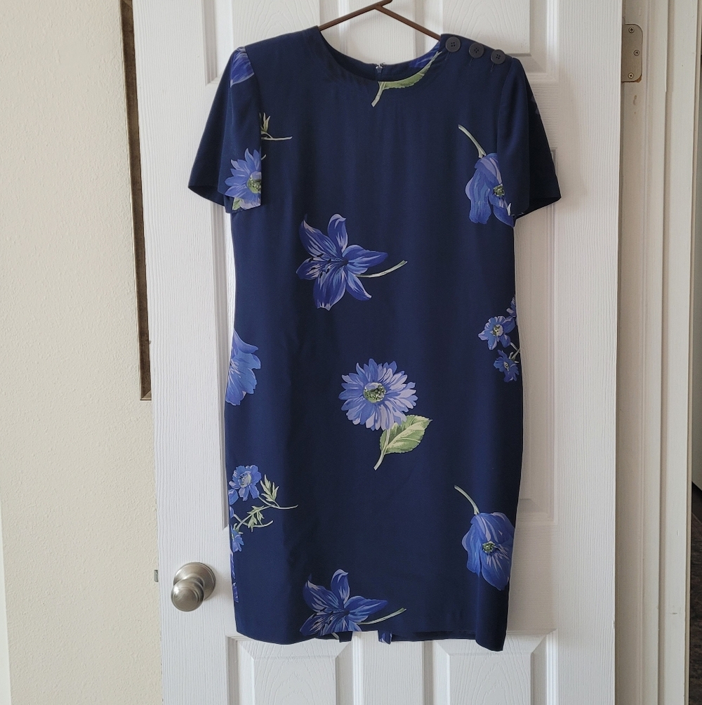 Maggy London Blue Floral Dress